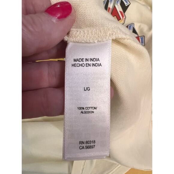 NWT Lucky Brand Mens Los Angeles Graphic Print T-Shirt Short Sleeve Cream Size L - Picture 5 of 6